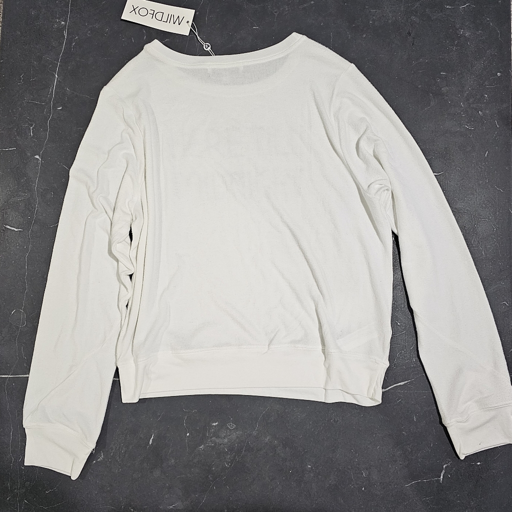NWT WILDFOX Here Till Midnight White Cozy Sweater Large - Picture 4 of 5